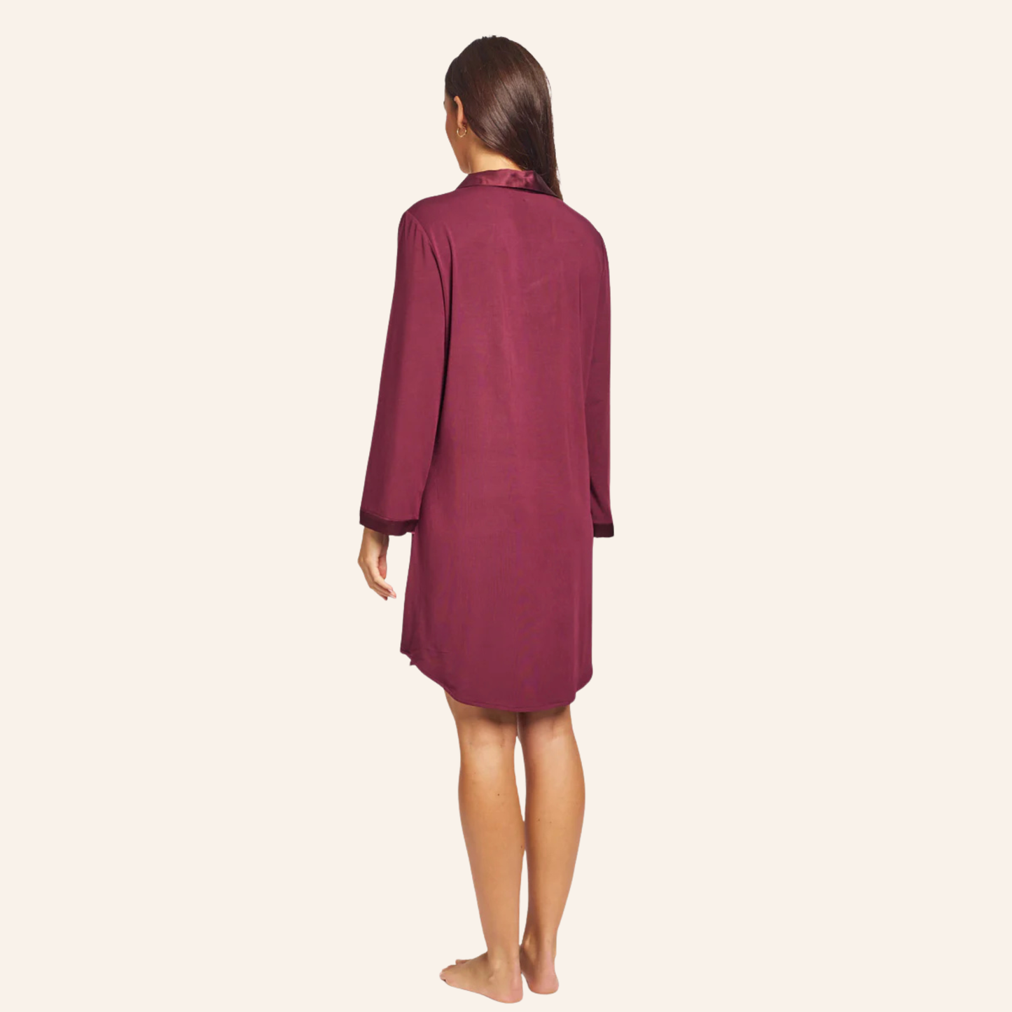 Premium Modal and Silk Trim Sleep Shirt