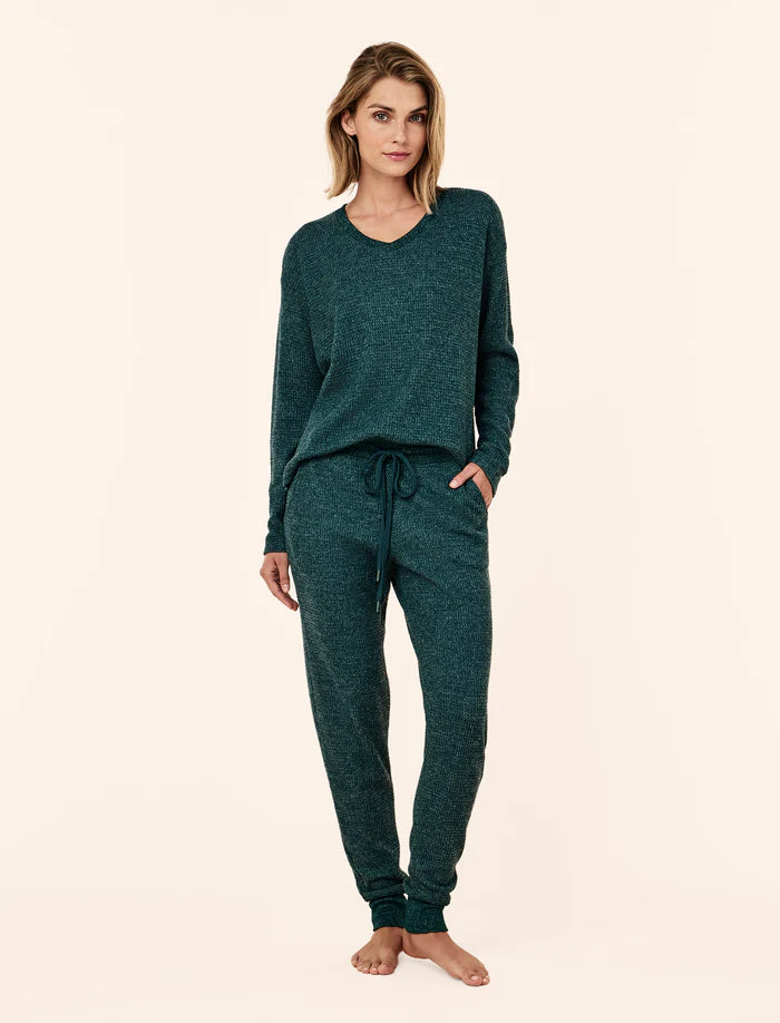 Papinelle Super Soft Waffle V-Neck Long Sleeve Top