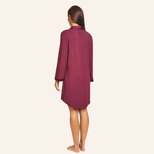 Premium Modal and Silk Trim Sleep Shirt