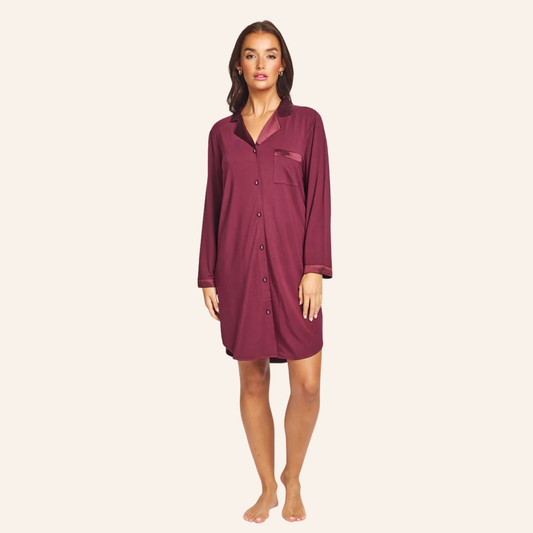 Premium Modal and Silk Trim Sleep Shirt