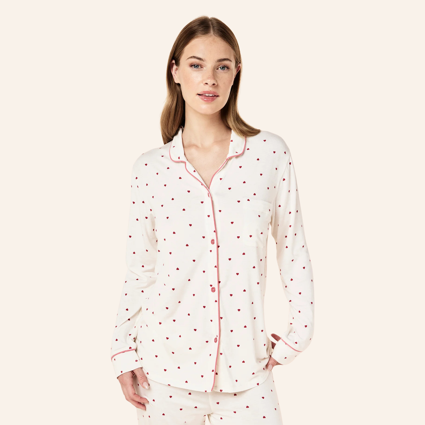 Papinelle Kate Modal Soft Full Length PJ Set - Desert Rose Hearts