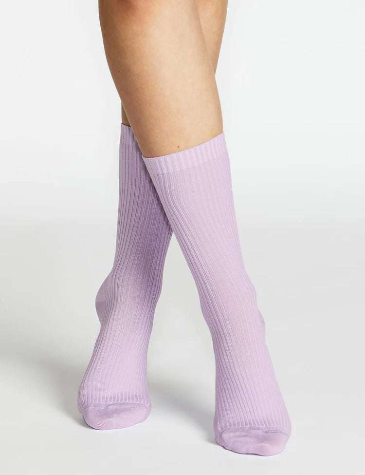 Levante Giorgia Rib Crew Sock- VIOLA
