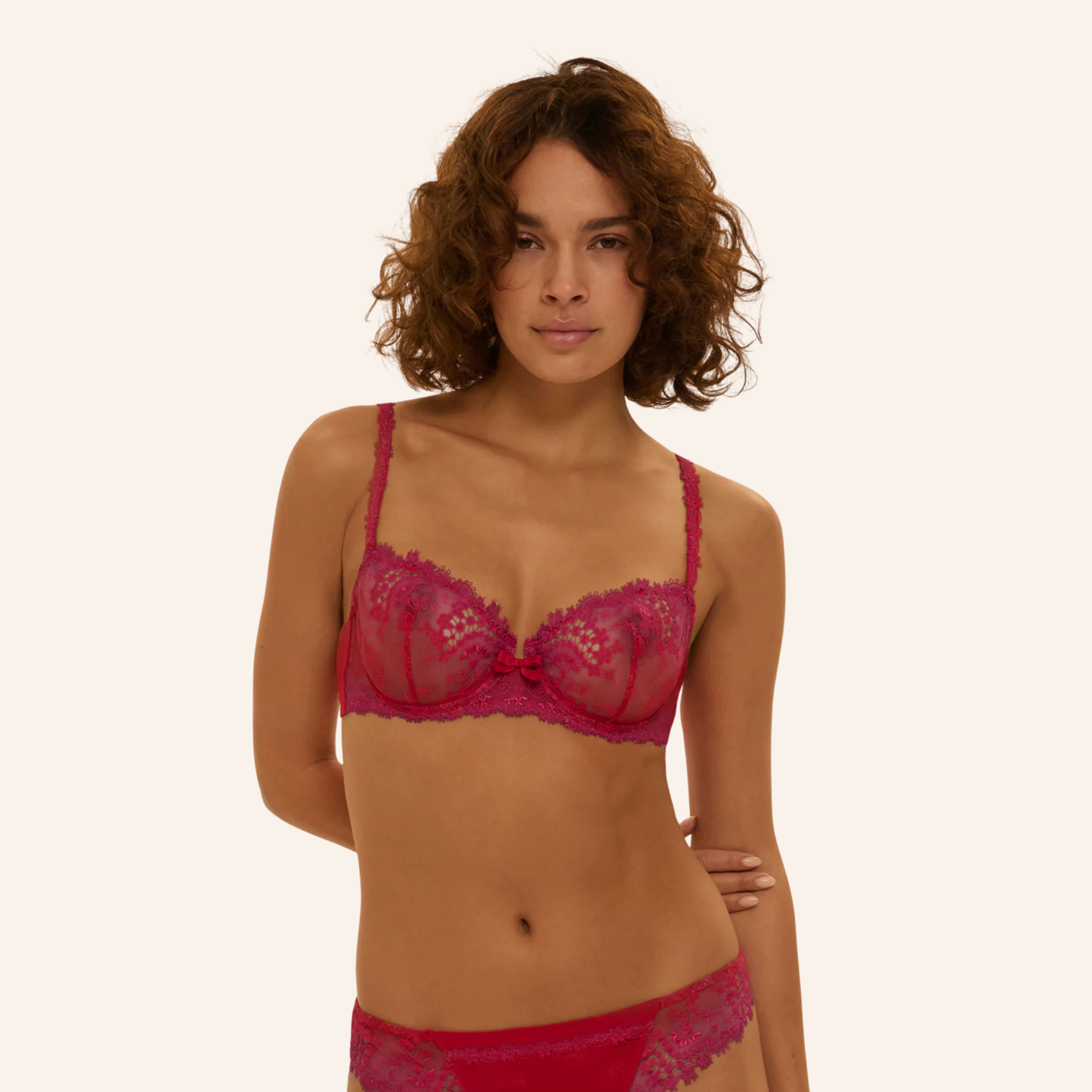 Simone Perele Wish Half Cup Bra - Ombre Red