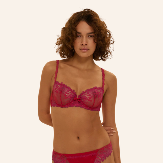 Simone Perele Wish Half Cup Bra - Ombre Red