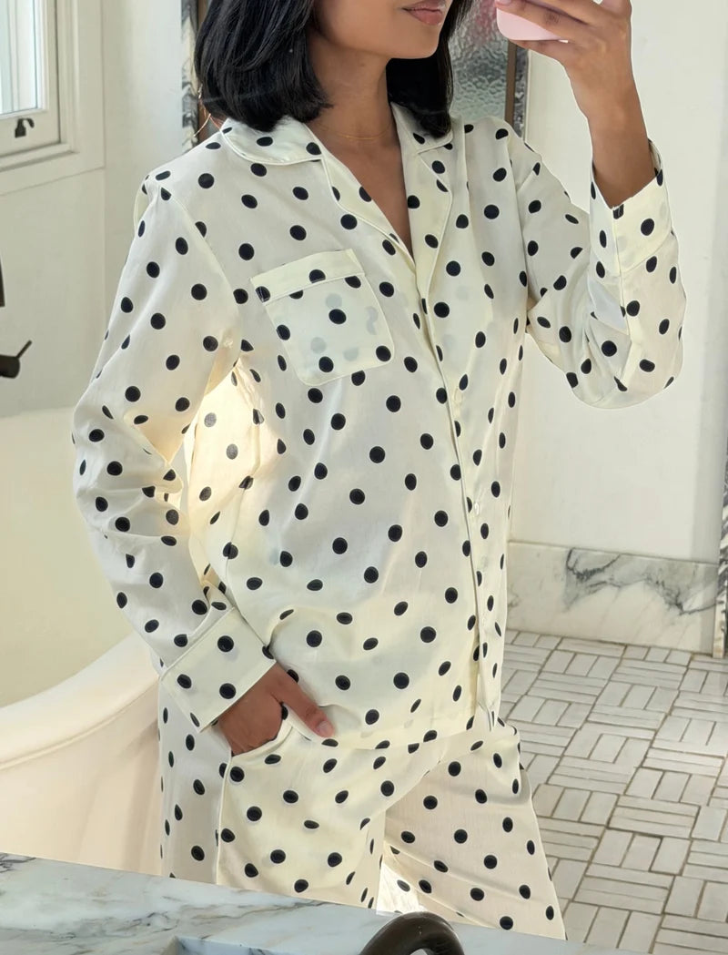 Papinelle Soft Cotton Spot Full Length Pyjama